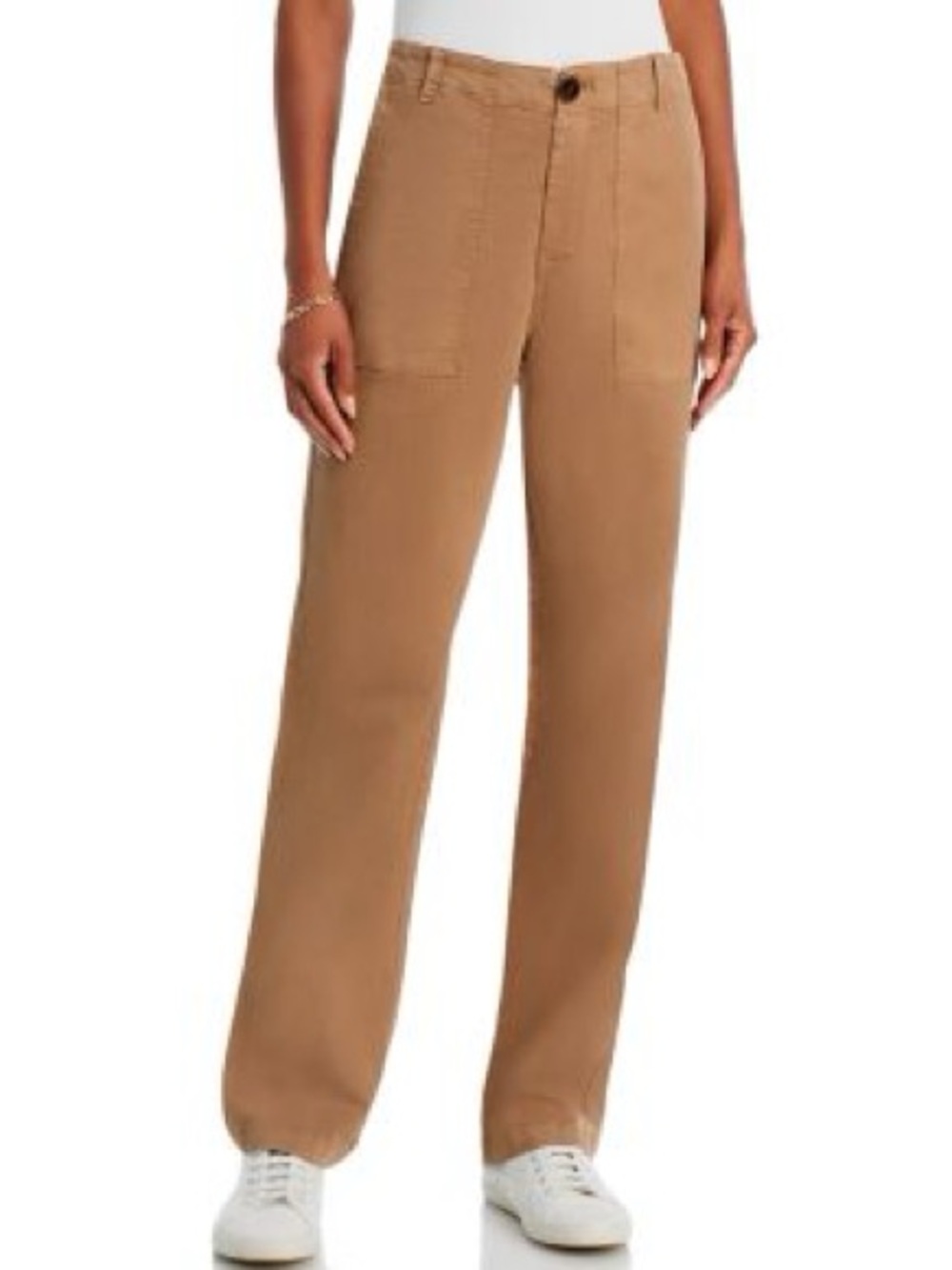 Kule The City Pant Straight Leg Mid Rise Cotton Stretch Khaki Size 8